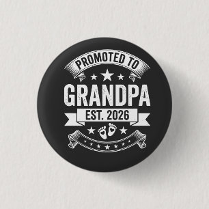 Badge Rond 2,50 Cm Promu Grand-père Établ 2026 Annonce Nouveau Grand-