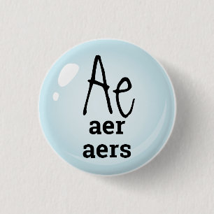 Badge Rond 2,50 Cm Pronoms Ae, Aer, Aers