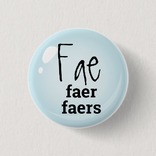 Badge Rond 2,50 Cm Pronoms Fae, Faer, Faers