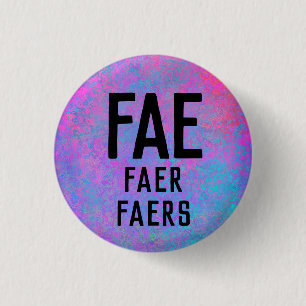 Badge Rond 2,50 Cm Pronoms Fae Faer Faers
