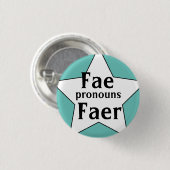 Badge Rond 2,50 Cm Pronoms Starry Fae Faer (Devant & derrière)
