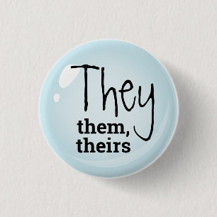 Badge Rond 2,50 Cm Pronoms They, Them, Theirs