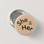 Badge Rond 2,50 Cm Pronoun Pin (Devant & derrière)