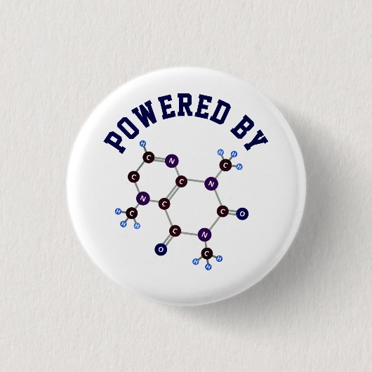 Badge Rond 2,50 Cm Propulsé par - Caféine Structure moléculaire (Devant)