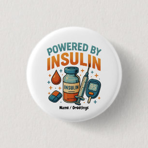 Badge Rond 2,50 Cm Propulsé par Insuline Diabète Sensibilisation Cita