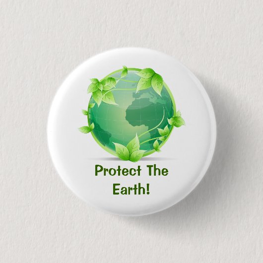 Badge Rond 2,50 Cm Protéger La Terre (Devant)