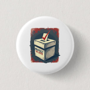 Badge Rond 2,50 Cm Protéger le vote