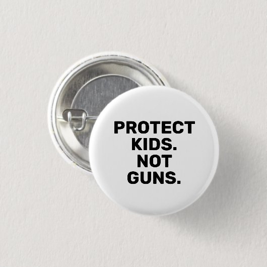 Badge Rond 2,50 Cm Protéger les enfants Pas d'armes blanc noir gras t (Devant & derrière)