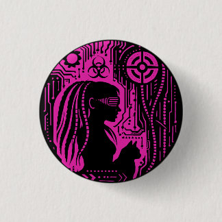 Badge Rond 2,50 Cm Protocole Neon Dread
