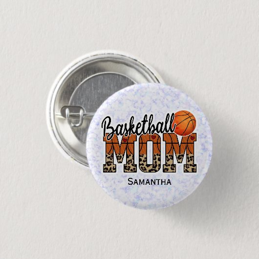 Badge Rond 2,50 Cm Proud Basketball Maman - Champion du côté cour (Devant & derrière)