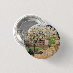 Badge Rond 2,50 Cm Prunier en fleurs, Eragny Camille Pissarro  