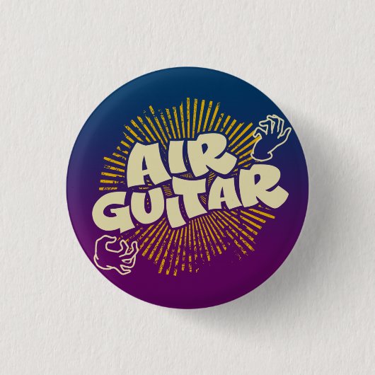 Badge Rond 2,50 Cm Psychedelic Air Guitare Retro Flair Pinback (Devant)