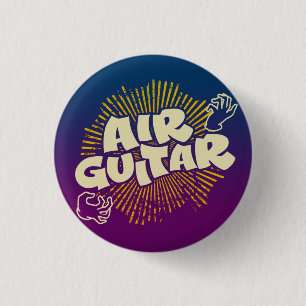 Badge Rond 2,50 Cm Psychedelic Air Guitare Retro Flair Pinback