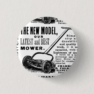 Badge Rond 2,50 Cm Publicité vintage tondeuse à gazon