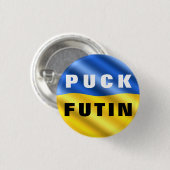 Badge Rond 2,50 Cm Puck Futin drapeau ukrainien soutien boutons Ukrai (Devant & derrière)