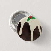 Badge Rond 2,50 Cm Pudding de Noël aux pelouses, (Devant & derrière)