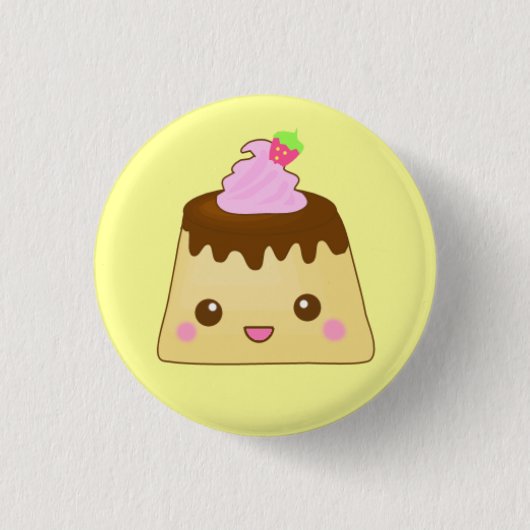 Badge Rond 2,50 Cm pudding rose mignon ! (Devant)