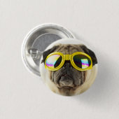 Badge Rond 2,50 Cm Pug with Goggles (Devant & derrière)