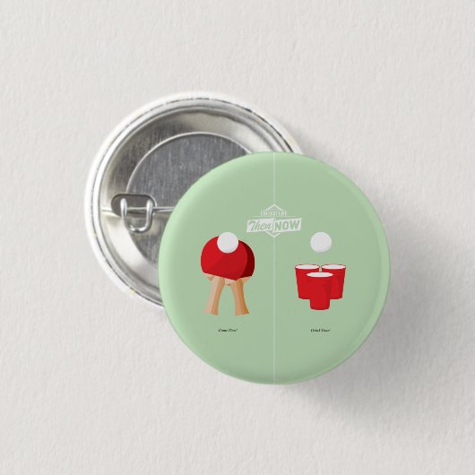 Badge Rond 2,50 Cm Puis et maintenant : Ping-pong (Devant & derrière)