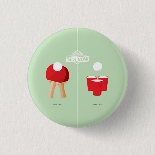 Badge Rond 2,50 Cm Puis et maintenant : Ping-pong (Devant)