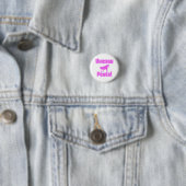 Badge Rond 2,50 Cm Puissance Unicorne rose (En situation)