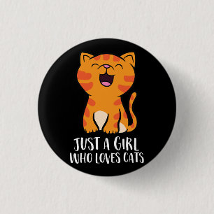 Badge Rond 2,50 Cm Pullover Just a Girl qui aime les chats