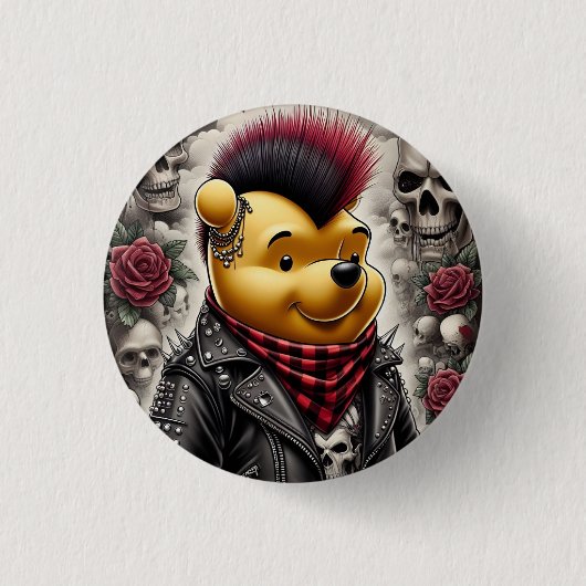 Badge Rond 2,50 Cm Punk Winnie l'Ooh 1 (Devant)