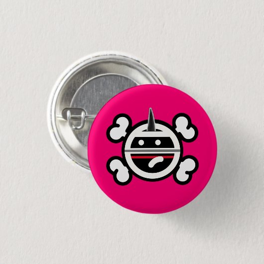 Badge Rond 2,50 Cm Punkrock Unicorn pin (Devant & derrière)