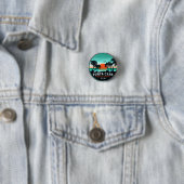 Badge Rond 2,50 Cm Punta Cana Dominicaine Palm Tree Retro Sunset 60s (En situation)