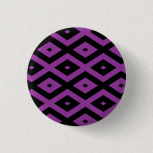 Badge Rond 2,50 Cm Purple and black diamond pattern