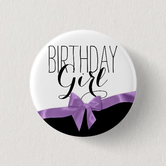 Badge Rond 2,50 Cm Purple Ribbon Bow Anniversaire fille (Devant)