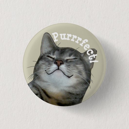 Badge Rond 2,50 Cm Purrfect Smiling chatte chatte cachée (Devant)