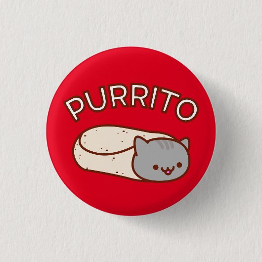 Badge Rond 2,50 Cm PURRITO Chat - Bouton - Chat Burrito (Devant)