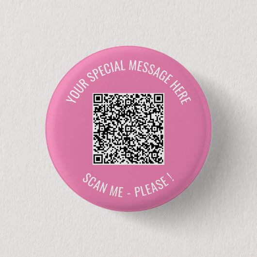 Badge Rond 2,50 Cm QR Code Votre Message Spécial Cadeau Moderne Surpr (Devant)