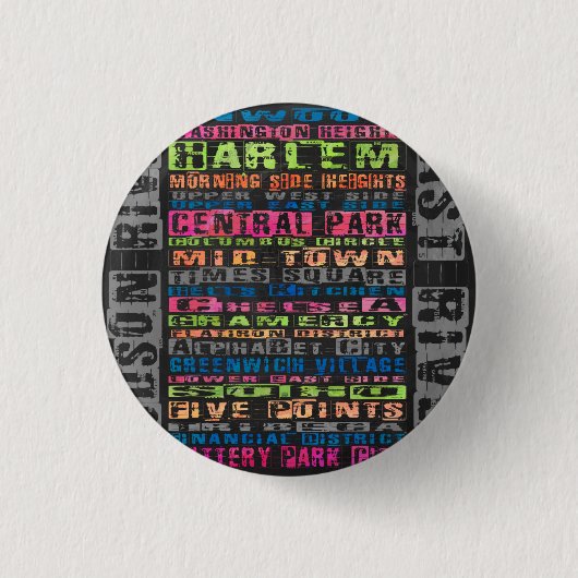 Badge Rond 2,50 Cm Quartiers NYC Arc-en-ciel (Devant)