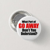 Badge Rond 2,50 Cm Quelle partie de Go Away (Devant & derrière)