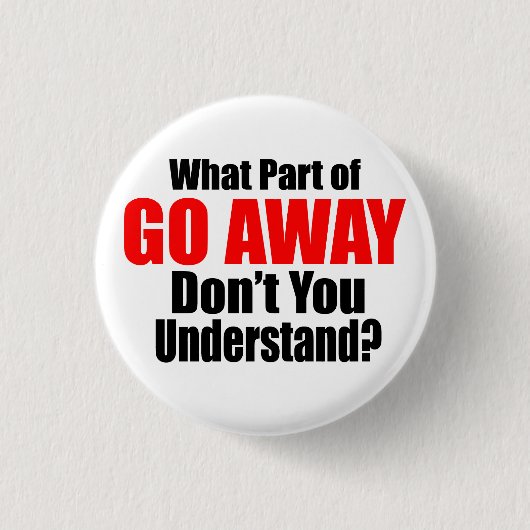 Badge Rond 2,50 Cm Quelle partie de Go Away (Devant)