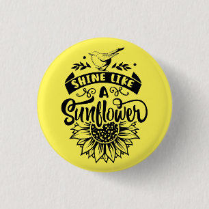 Badge Rond 2,50 Cm Quota inspiratoire Sunflower