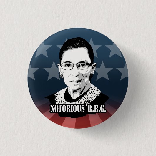 Badge Rond 2,50 Cm R.B.G. notoires - Ruth Bader Ginsburg (Devant)