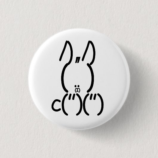 Badge Rond 2,50 Cm Rabbit ASCII (Devant)