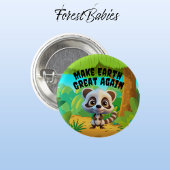 Badge Rond 2,50 Cm Raccoon, Rendre la Terre grande, De l'environnemen