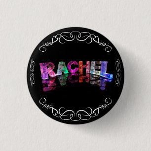Badge Rond 2,50 Cm Rachel nommée dans 3D s'allume (la photographie)