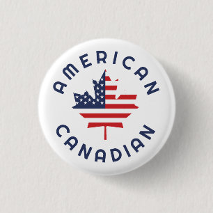 Badge Rond 2,50 Cm Racines américaines canadiennes