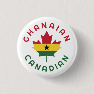 Badge Rond 2,50 Cm Racines canadiennes ghanéennes