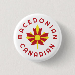 Badge Rond 2,50 Cm Racines canadiennes macédoniennes
