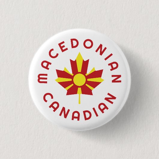 Badge Rond 2,50 Cm Racines canadiennes macédoniennes (Devant)