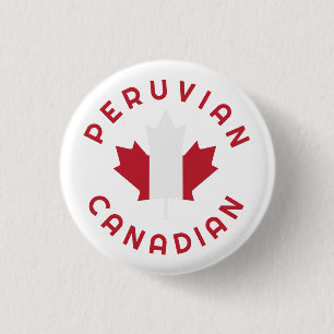 Badge Rond 2,50 Cm Racines canadiennes péruviennes
