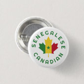 Badge Rond 2,50 Cm Racines canadiennes sénégalaises (Devant & derrière)