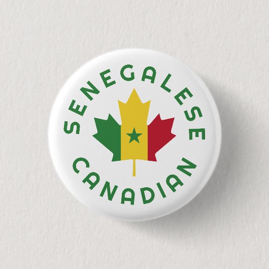 Badge Rond 2,50 Cm Racines canadiennes sénégalaises (Devant)