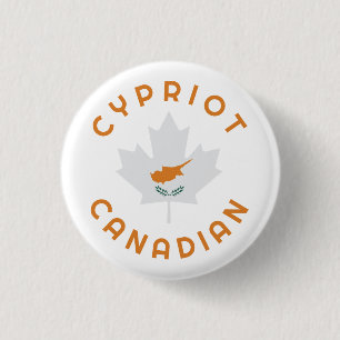 Badge Rond 2,50 Cm Racines chypriotes canadiennes